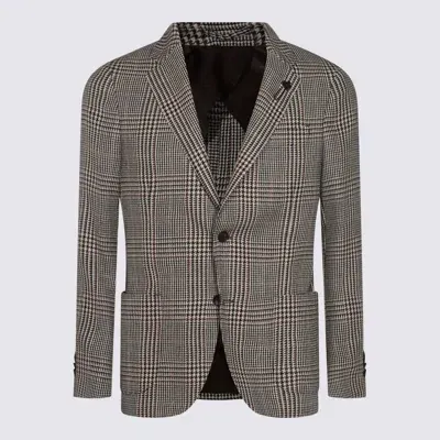 Lardini Check-pattern Blazer In Red