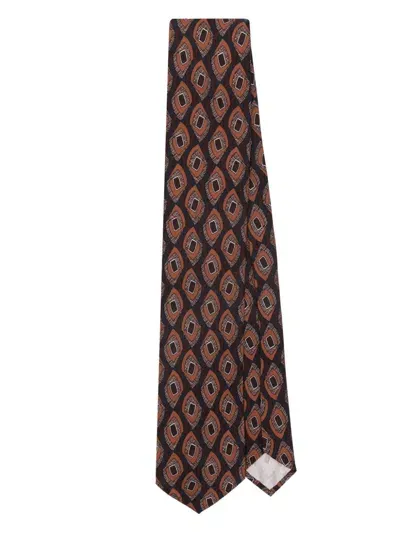 Lardini Jacquard Tie In Brown