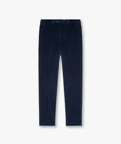 Larusmiani Velvet Trousers Howard Pants In Blue