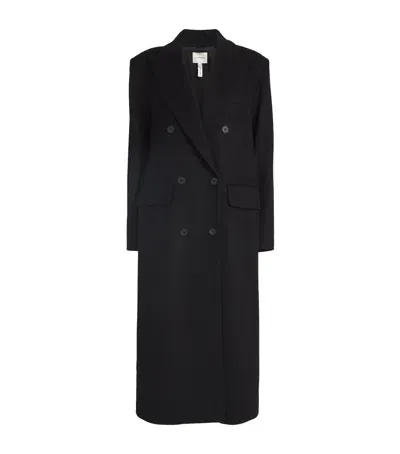 Laura Pitharas Wool Double-breasted Coat In Black