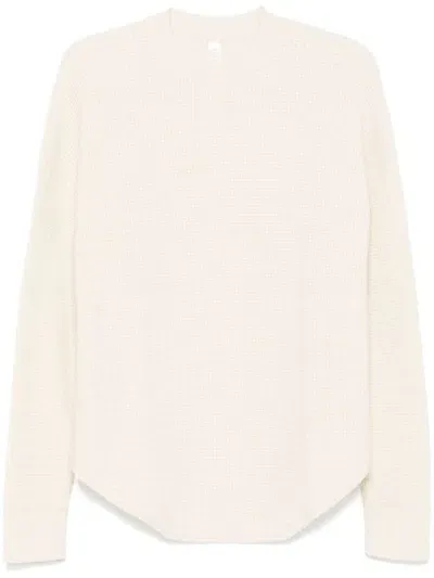 Lauren Manoogian Waffle-knit Crew-neck Sweater In White