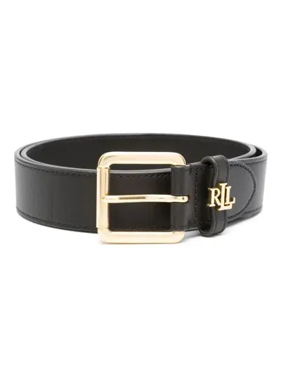 Lauren Ralph Lauren Logo Keeper Medium Belt In Black