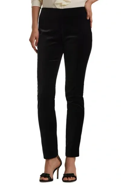 Lauren Ralph Lauren Stretch Velvet Skinny Pants In Black Velvet