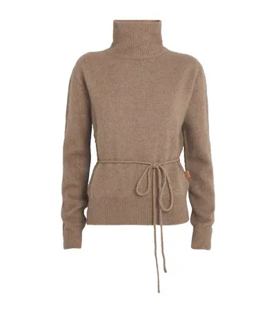 Le 17 Septembre String Rollneck Sweater In Brown