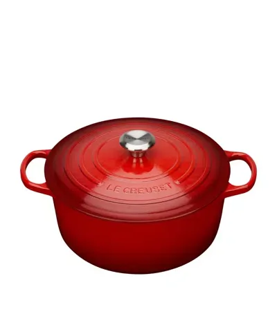 Le Creuset Cast Iron Round Casserole Dish In Red