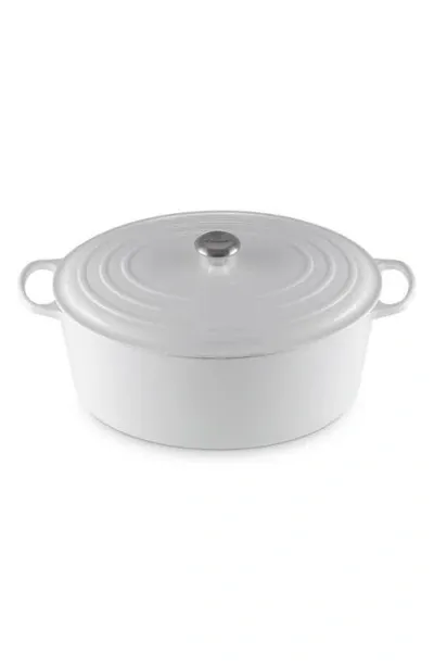 Le Creuset Signature 15 1/2-quart Oval Enamel Cast Iron French/dutch Oven In White