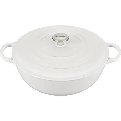 Le Creuset Signature 7.5-quart Enameled Cast Iron Brazier In White