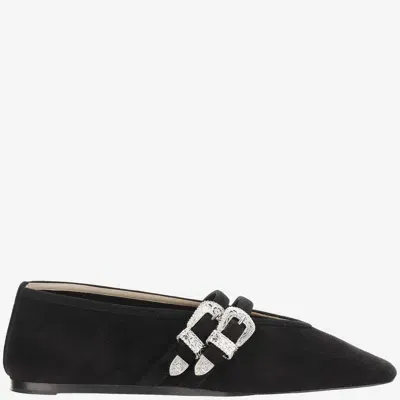 Le Monde Beryl Claudia Suede Ballet Flats In Black