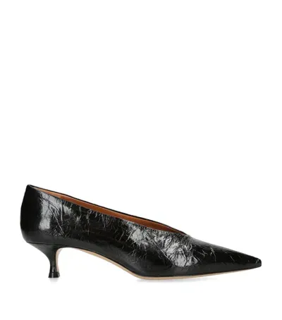 Le Monde Beryl Leather Babouche Kitten Heel 35 In Black