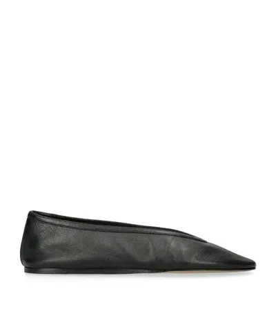 Le Monde Beryl Leather Luna Ballet Flats In Black