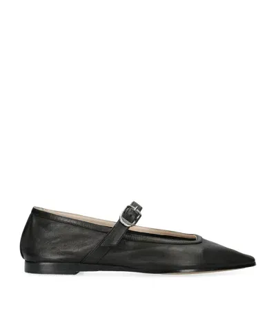 Le Monde Beryl Leather Mary Jane Ballet Flats In Black