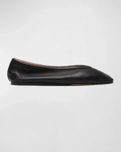 Le Monde Beryl Luna Leather Ballerina Flats In Black