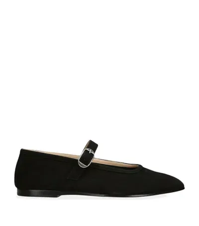 Le Monde Beryl Suede Mary Jane Ballet Flats In Black