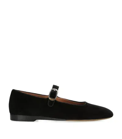 Le Monde Beryl Suede Mary Jane Ballet Flats In Black