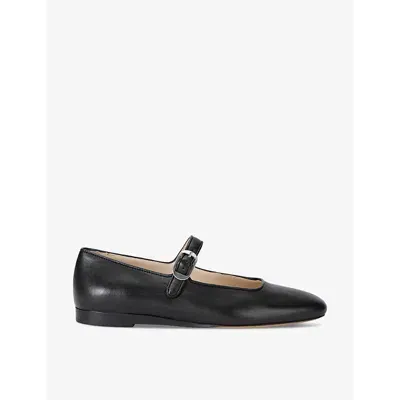 Le Monde Beryl Womens Black Mary Jane Leather Ballet Flats