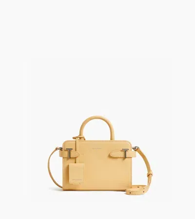 Le Tanneur Emilie Mini Handbag In Grained Leather In Yellow