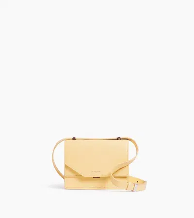 Le Tanneur Naya Mini Shoulder Bag In Cork Effect Leather In Yellow