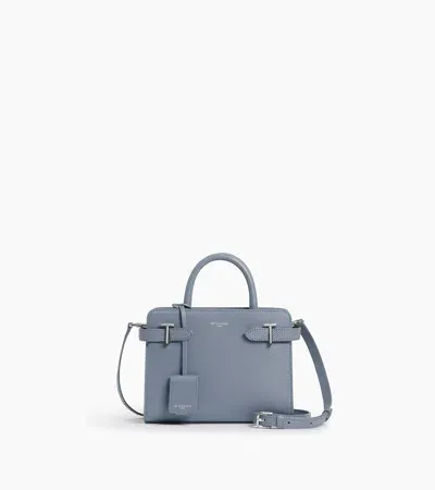 Le Tanneur Emilie Small Handbag In Signature T Leather In Blue