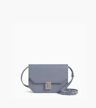 Le Tanneur Rose Small Shoulder Bag In Smooth Leather In Blue