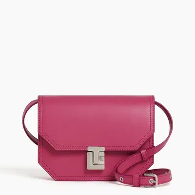 Le Tanneur Rose Small Shoulder Bag In Smooth Leather In Pink