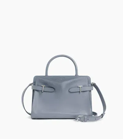 Le Tanneur Emie Medium Handbag In Smooth Leather And Suede In Blue