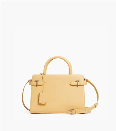 Le Tanneur Emilie Medium-sized Handbag In Grained Leather In Yellow