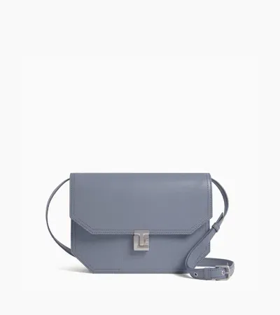 Le Tanneur Rose Medium Crossbody Bag In Smooth Leather In Blue