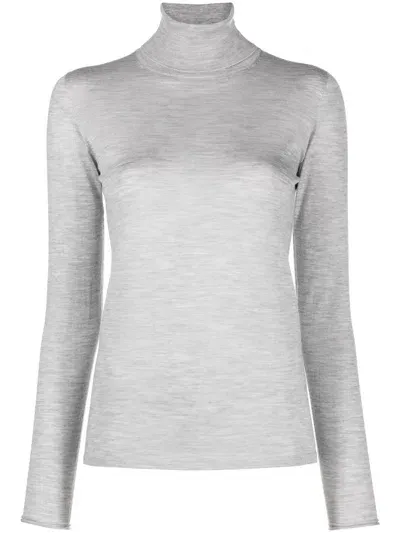 Le Tricot Perugia Roll-neck Cashmere-silk Jumper In Grau