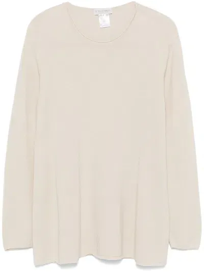 Le Tricot Perugia Rolled-trim Sweater In Neutrals