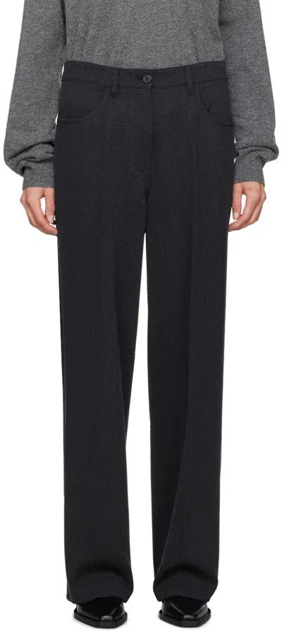 Le17septembre Gray Wool Trousers In Charcoal