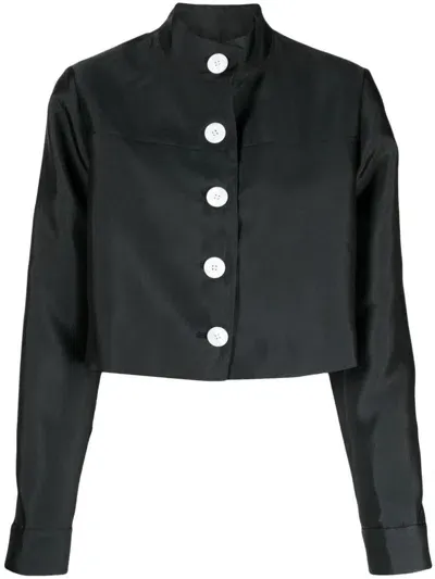 Lee Mathews Cropped-hemdjacke In Black