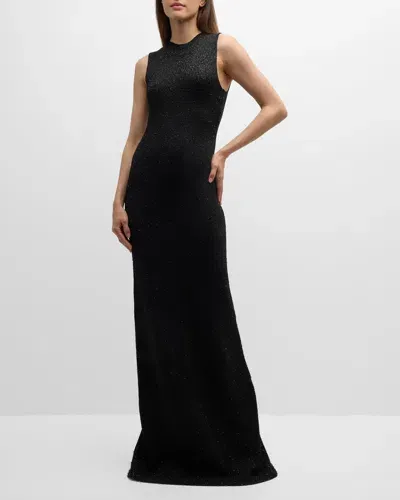 Lela Rose Sequin Embellished Column Gown In Black