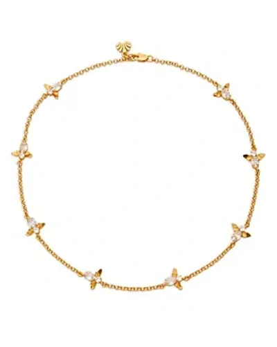 Lele Sadoughi Crystal Honeybee Collar Necklace In 14k Gold Plated, 16