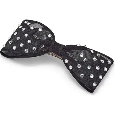 Lelet Ny Giselle Crystal Bow Barrette In Black