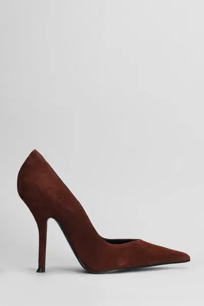 Lella Baldi Pumps In Bordeaux Suede In Red