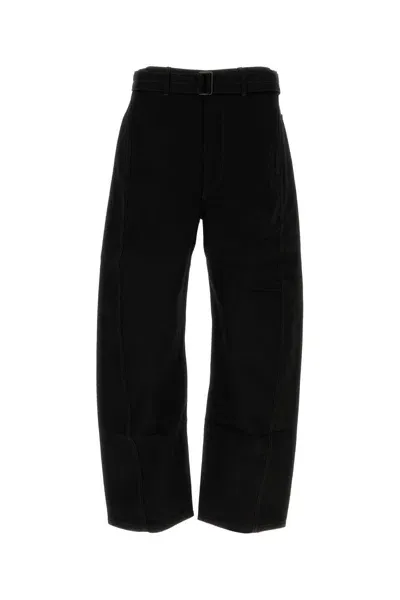 Lemaire High-waist Wide-leg Trousers In Black