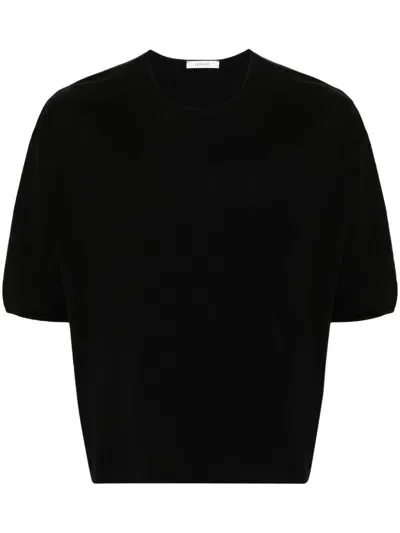 Lemaire Black Drop Shoulder Cotton T-shirt