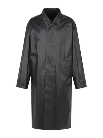 Lemaire Boxy Rain Coat In Black