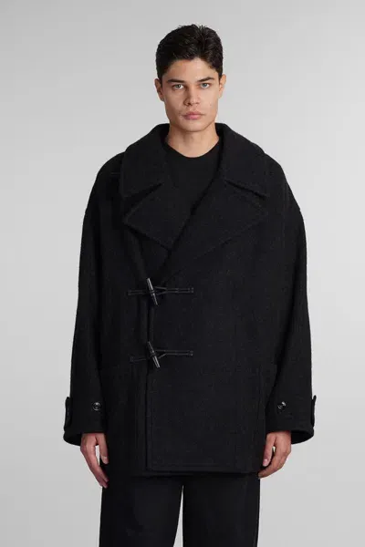 Lemaire Cropped Coat In Black