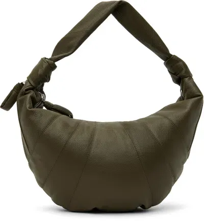 Lemaire Green Fortune Croissant Bag In Gray