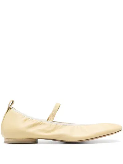 Lemaire Leather Ballerinas In Beige