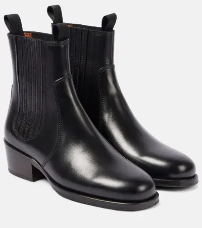 Lemaire 40mm Chelsea Leather Boots In Black