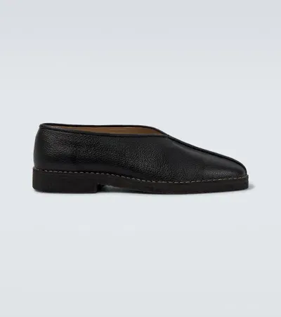 Lemaire Leather Slip-on Shoes In Black