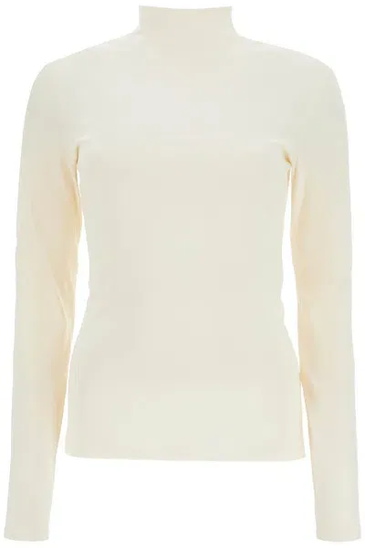 Lemaire Lightweight Jersey Top With Turtle Neck In White