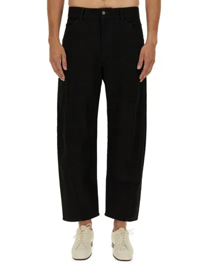 Lemaire Twisted Workwear Pants In Black