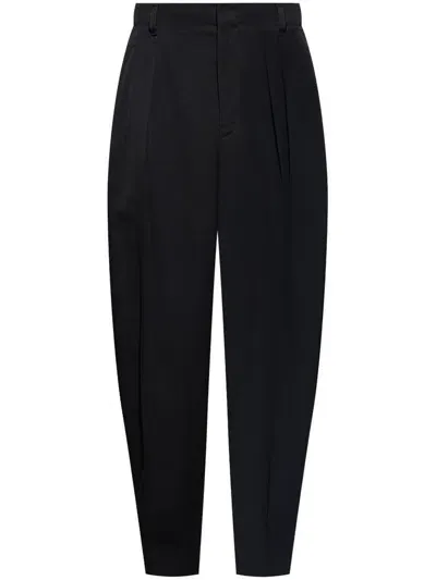 Lemaire Pressed-crease Trousers In Black