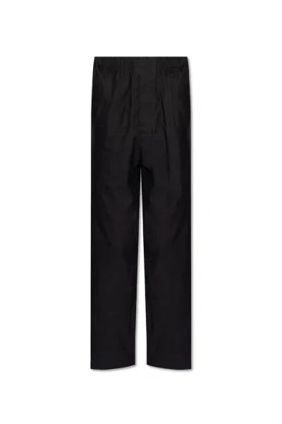 Lemaire Poplin Cropped Trousers In Black