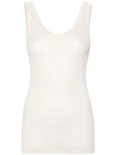 Lemaire Ribbed Tank Top In White