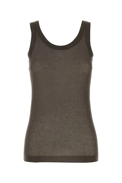 Lemaire Seamless Rib Tank Top-m Nd  Female In Brown