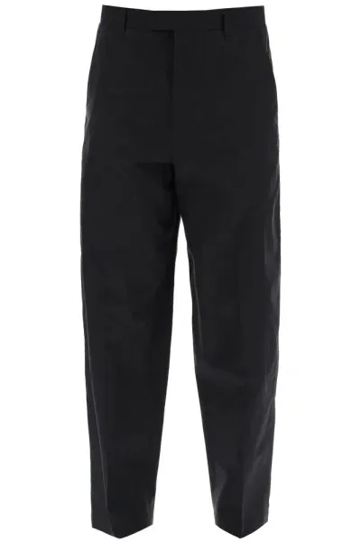 Lemaire Straight Leg Cropped Trousers In Black